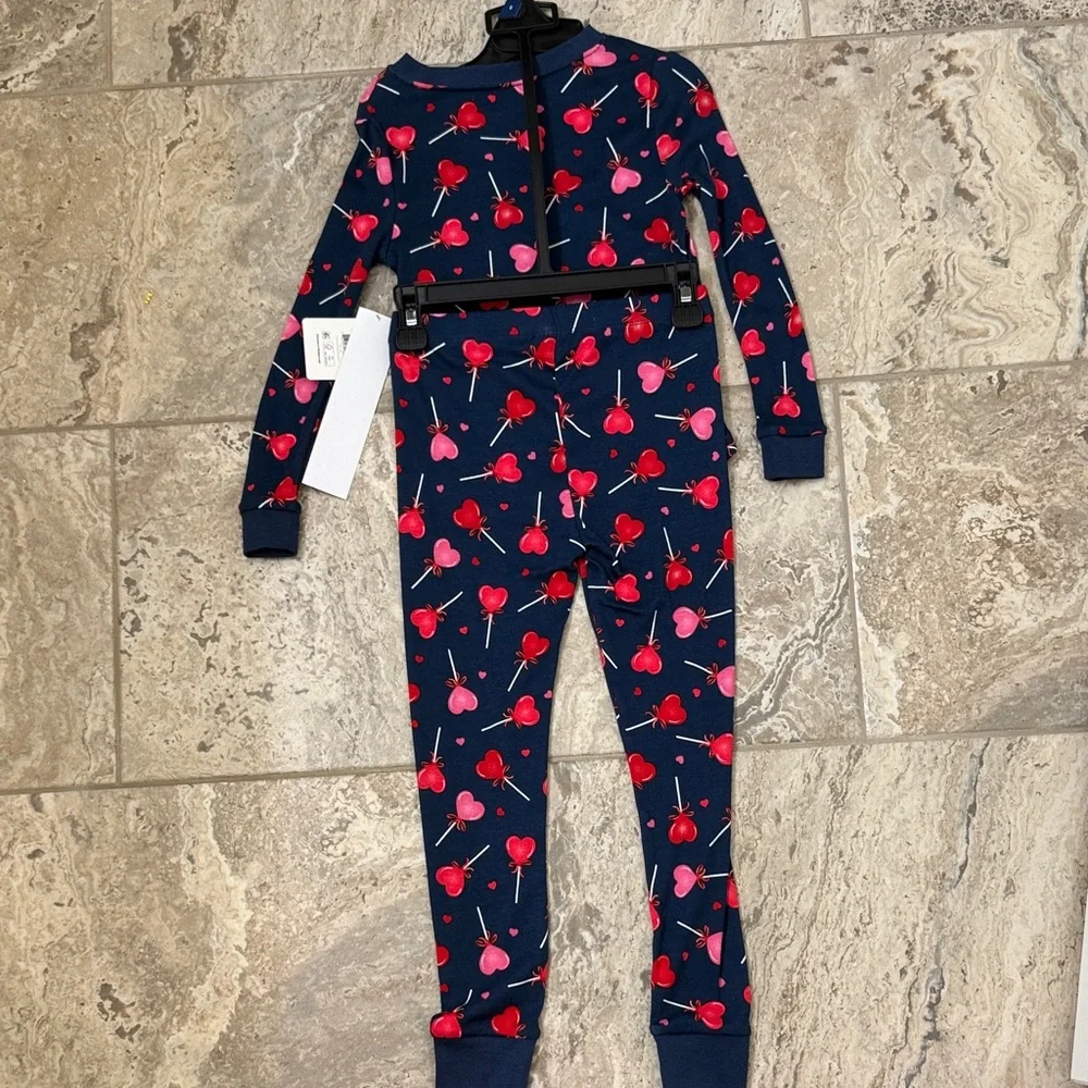 NWT Size 5 Way to Celebrate Navy Cherry Print One-Piece Pajama Set